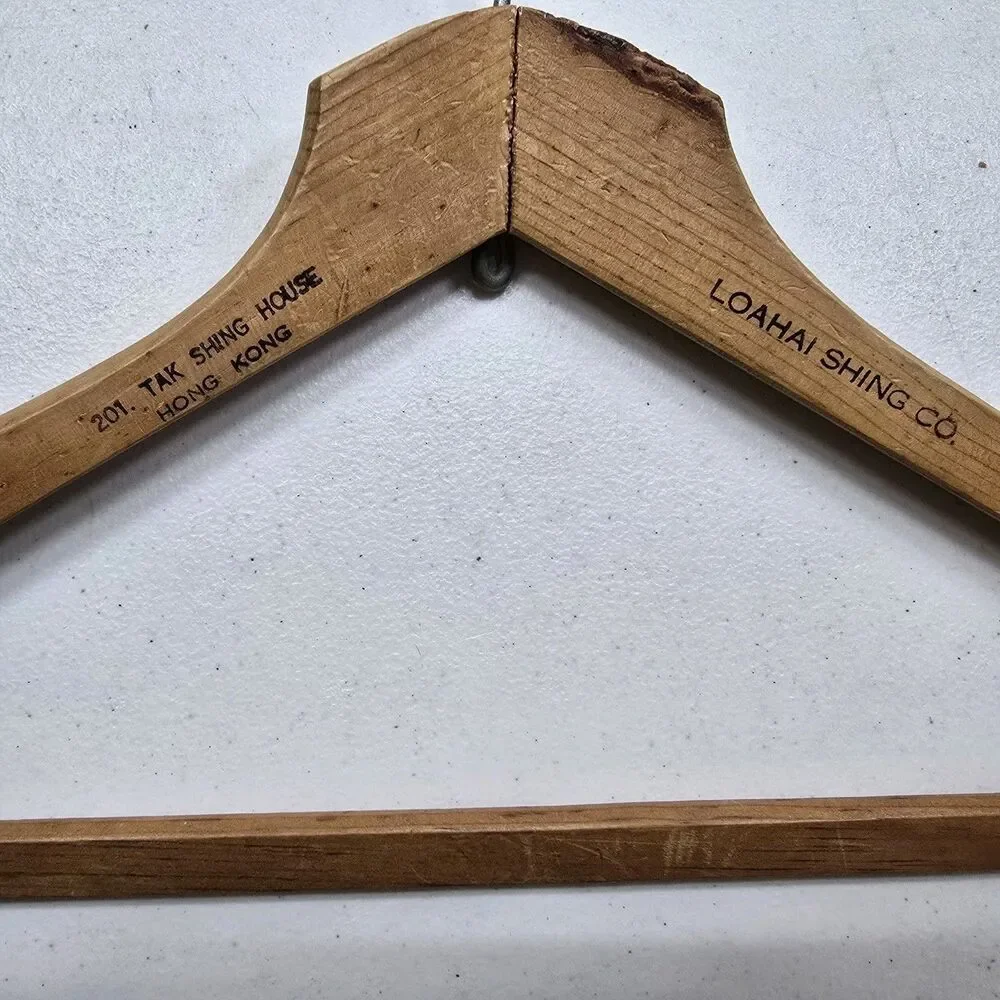 Vintage Loahai Shing Co 201 Tak Shing House Hong Kong Wooden Suit Pants Hanger